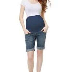 KIMI + KAI NEW MATERNITY "ABBIE" DENIM KNEE LENGTH STRETCH SHORTS - SZ 26